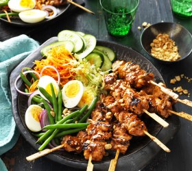 Chicken Satay Skewers with Gado Gado