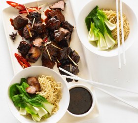 Red Braised Pork with Egg Noodles