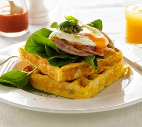 Corn and Crispy Bacon Waffle