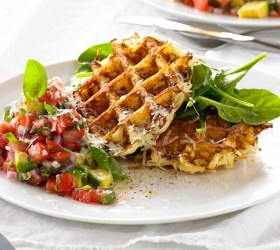 Potato Rosti with Tomato Salsa Waffle