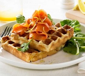 Smoked Salmon, Dill and Caper Cream Waffle