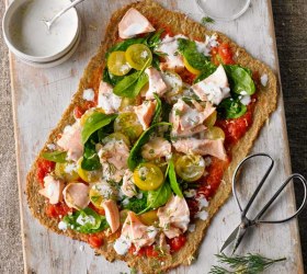 Poached Salmon & Lemon Caper Pizza