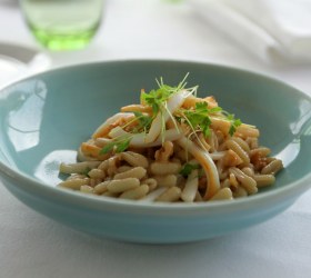 Sardinian Calamari Pasta with Preserved Lemon and Toasted Walnuts