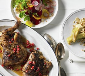 Braised Lebanese 7 Spice Chicken with Burnt Eggplant