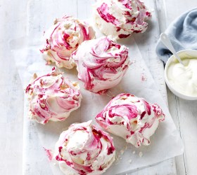 Pink Marble Meringues