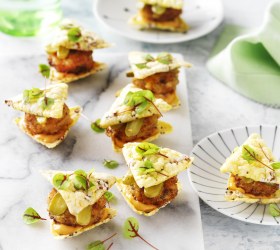 Corn Chip Sliders with Crumbed Fish Patties