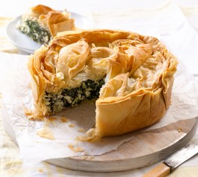 Cheese and Greens Filo Pie