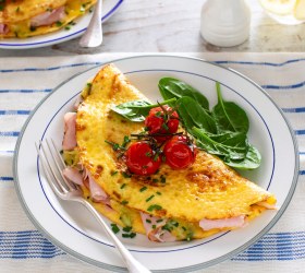 Fluffy Cheese & Ham Omelette