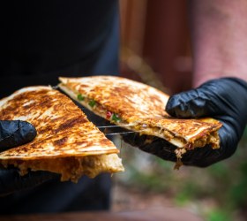 Hot & Cheesy Carolina Pork Quesadillas