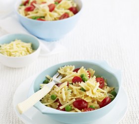 Pasta Bows with Peas and Cherry Tomatoes Pasta Bows with Peas and Cherry Tomatoes