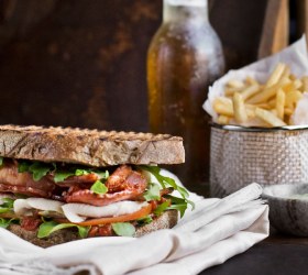 Crispy Bacon Toastie with Fennel and Lemon Poached Chicken