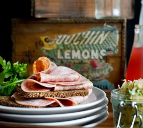 Pumpernickel with Strasburg, Sauerkraut and Dijon