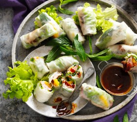Duck, Orange and Mint Rice Paper Rolls