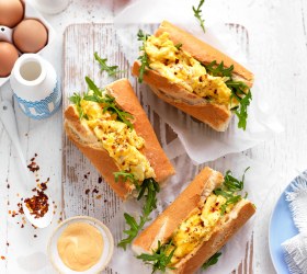 Spicy Scrambled Egg Breakfast Rolls