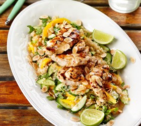 Chilli Chicken with Minted Cucumber Quinoa Salad Chilli Chicken with Minted Cucumber Quinoa Salad