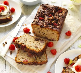 Gluten-free Banana Bread with Raspberries