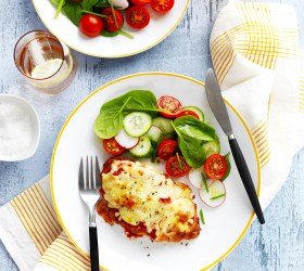 Chicken Parmigiana using Ham