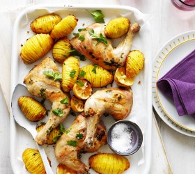 Roast Chicken with Hasselback Potatoes Roast Chicken with Hasselback Potatoes
