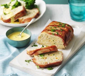 Chicken Meatloaf Wrapped in Streaky Bacon