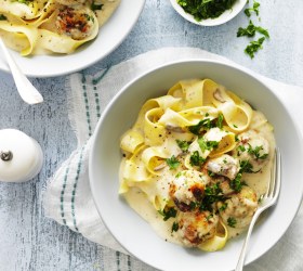 Creamy Chicken Meatball Mushroom Pasta Creamy Chicken Meatball Mushroom Pasta