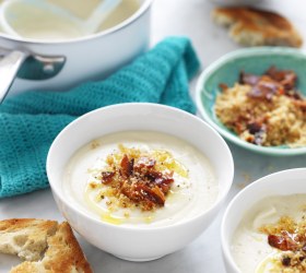 Cream of Cauliflower Soup with Garlic Crumbs Cream of Cauliflower Soup with Garlic Crumbs