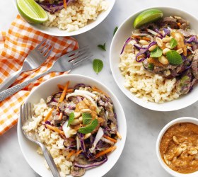 Thai Beef Coconut Rice with Peanut Sauce Thai Beef Coconut Rice with Peanut Sauce