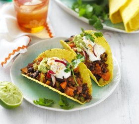 Lentil and Black Bean Tacos