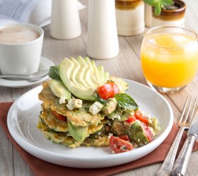 Smashed Avocado and Haloumi Fritters