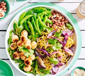 Asian Chicken Meatballs with Noodles