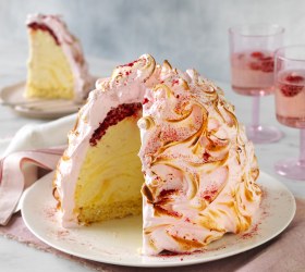 Lemon Curd Pink Raspberry Bombe Alaska