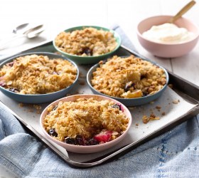 Mini Pear & Blueberry Crumbles