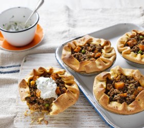 Curry Mushroom and Beef Pies