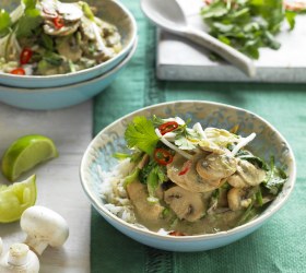 Mushroom and Chicken Green Curry