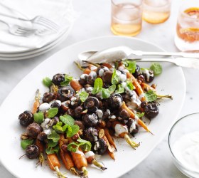 Maple Roasted Mushroom and Carrot Salad