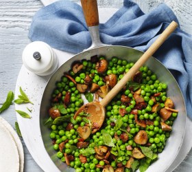 Bacon, Peas and Mushrooms