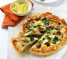 Mushroom and Leek Filo Pie