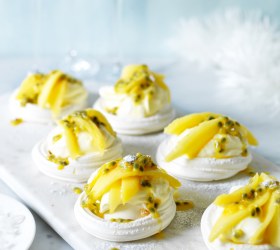 Mango and Passionfruit Meringue Nests