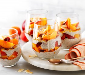 Nectarine and apricot coconut chia puddings