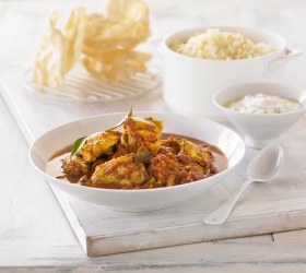 North Indian Chicken Curry with Ginger, Coriander and Steamed Saffron Rice