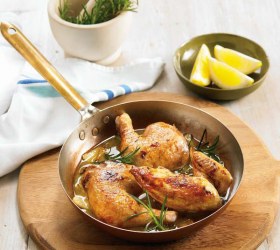 Whole Roasted Spatchcock With Rosemary And Thyme Pomme Salardaise