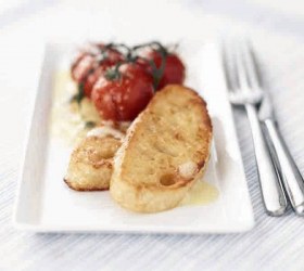 Cheesy French Toast with Sauteed Cherry Tomatoes Cheesy French Toast with Sauteed Cherry Tomatoes