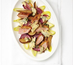 Warm Duck, Honeyed Pear and Blue Salad