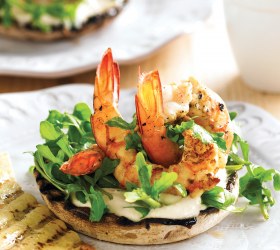 Barbecue Lemon & Oregano Mushrooms with Prawns