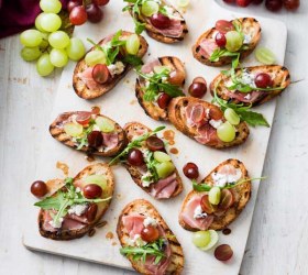 Grape and Prosciutto Crostini