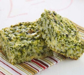 Cheese, Spinach and Zucchini Rice Slice