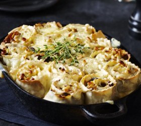 Mushroom, Bacon and Swiss Baked Rotolo Mushroom, Bacon and Swiss Baked Rotolo