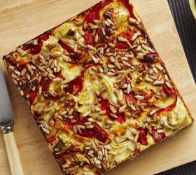 Zucchini, Capsicum and Artichoke Rice Slice