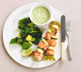 Salmon & Mushroom Kebabs
