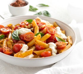 Penne with Ricotta & Summer Tomato Pesto