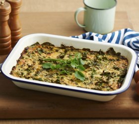 Watercress and fresh pea frittata